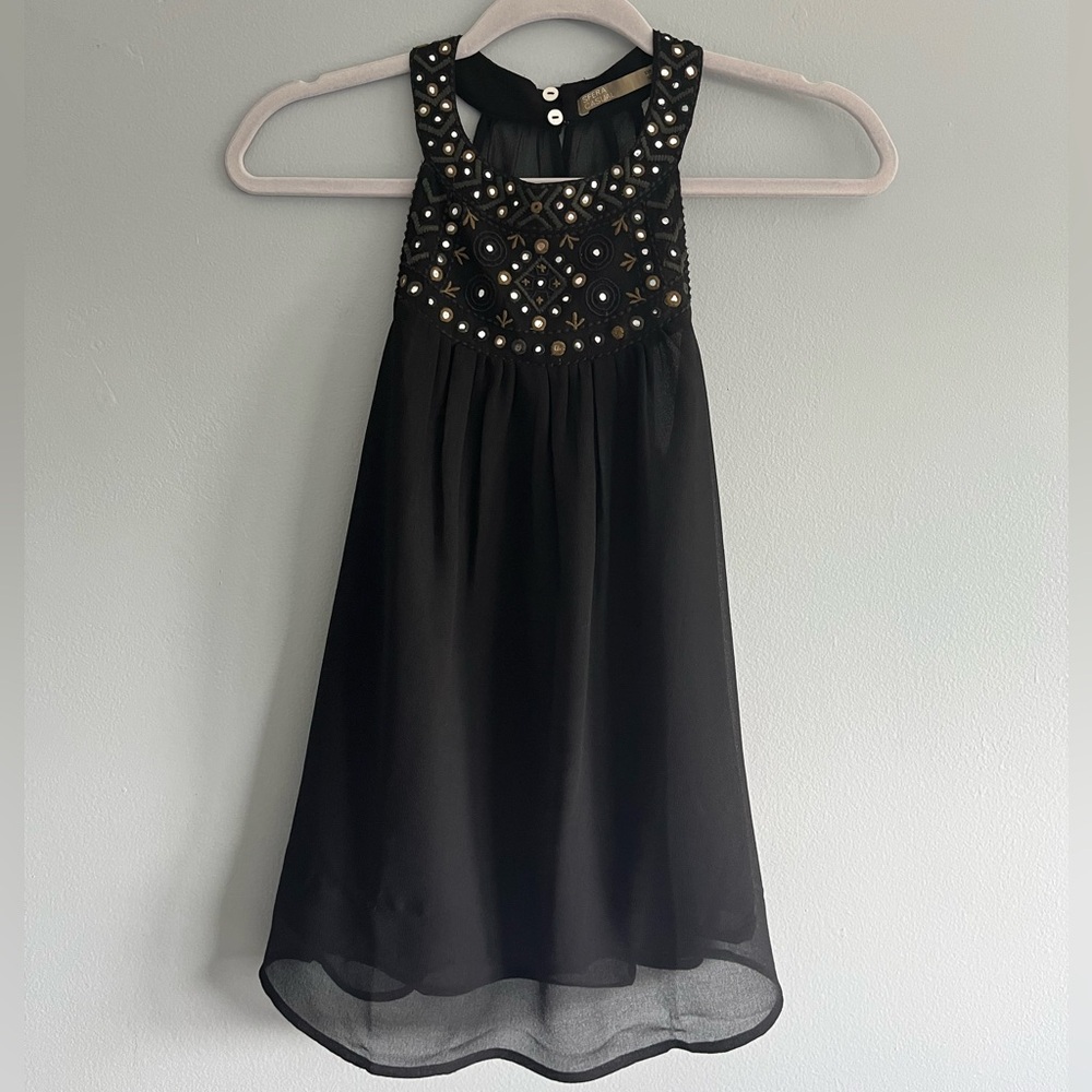 Sefra black halter top blouse